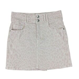 Current‎ Elliott Leopard Print Denim Skirt, Size 27, Mini, Casual, Womens